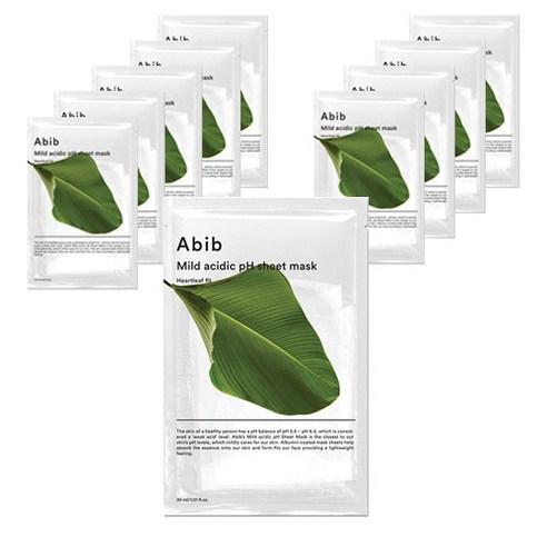 Abib Mild Acidic pH Mascarilla de tela Heartleaf Fit 30ml X 10pcs