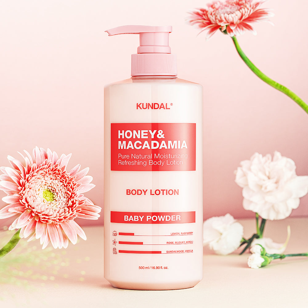 KUNDAL HONEY & MACADAΜΙΑ PURE BODY LOTION 500ml (9-type) with honey for nourishment and hydration