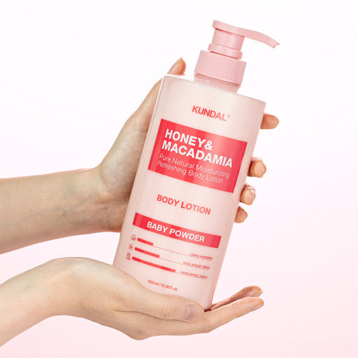 KUNDAL HONEY & MACADAΜΙΑ PURE BODY LOTION 500ml (9-type) with honey for nourishment and hydration