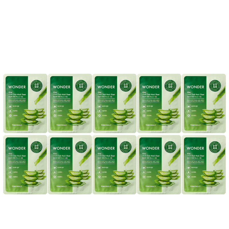 TONYMOLY Wonder Aloe Chok Chok Mascarilla de tela 22g X 10ea