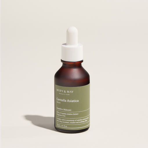 Sérum de Centella Asiatica de MARY & MAY 30 ml, que calma y revitaliza la piel, aportando hidratación profunda y un acabado radiante y suave.