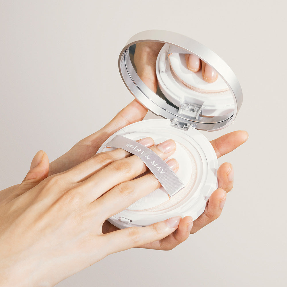 MARY & MAY Веганский солнцезащитный кушон с ниацинамидом и пантенолом SPF50+ PA++++ 25g