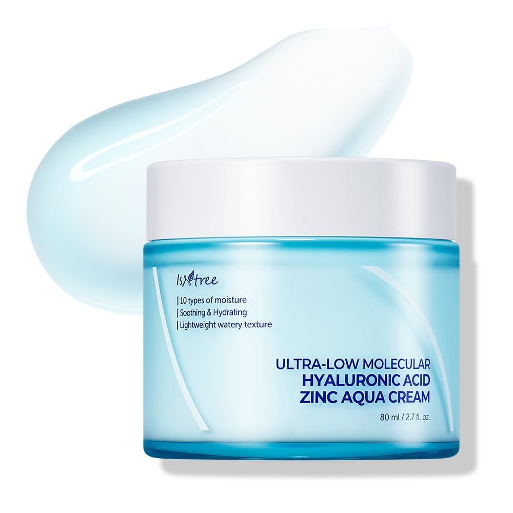 Isntree Ultra-Low Molecular Hyaluronic Acid Zinc Aqua Cream 80ml - Korean skincare product