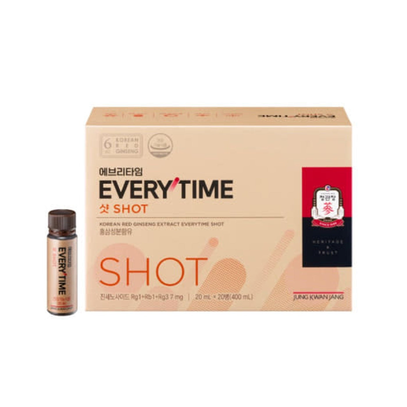 [Jung Kwan Jang] Korean Red Ginseng Extract EVERY TIME SHOT 20ml*20ea - Korean wellness supplement