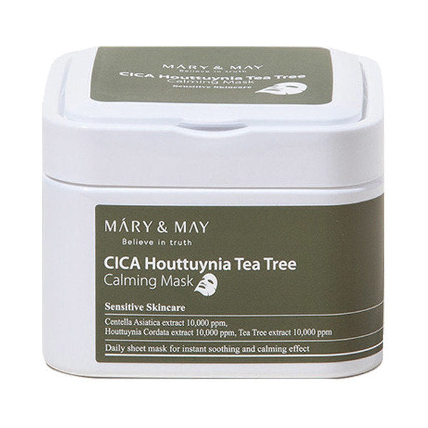 [MARY & MAY] CICA Houttuynia Tea Tree Calming Mask Sheets 30 Sheets - Korean skincare product