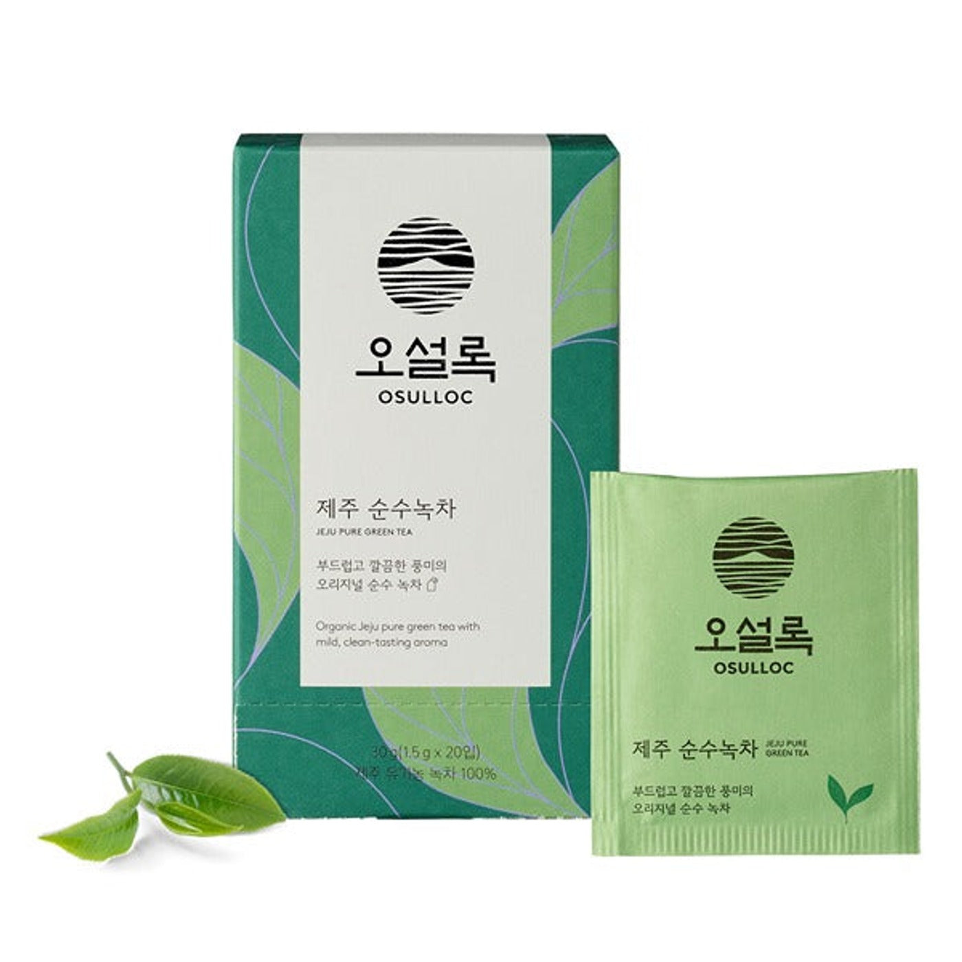 OSULLOC Organic Pure Green Tea (20 count) - Korean skincare product