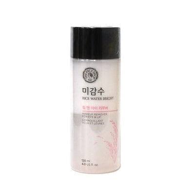 THE FACE SHOP Rice Water Bright Lip & Eye Remover 120ml with rice for brightness and smoothness