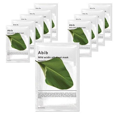 Abib Mild Acidic pH Sheet Mask Heartleaf Fit 30ml X 10pcs - deep cleansing