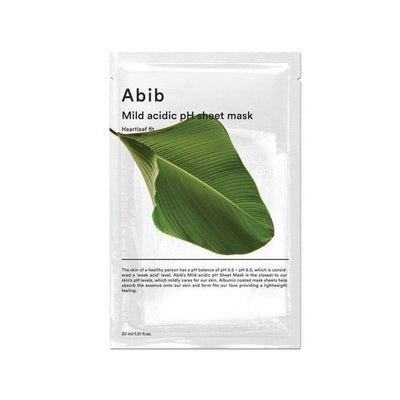 Abib Mild Acidic pH Sheet Mask Heartleaf Fit 30ml X 10pcs - deep cleansing