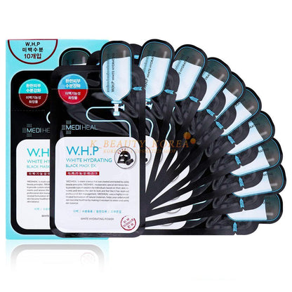 MEDIHEAL WHP Mascarilla hidratante negra blanca EX de 25 ml x 10 unidades