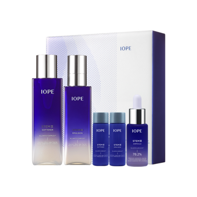 IOPE Stem 3 Softener & Emulsion Skincare SET with collagen for firmness and elasticity