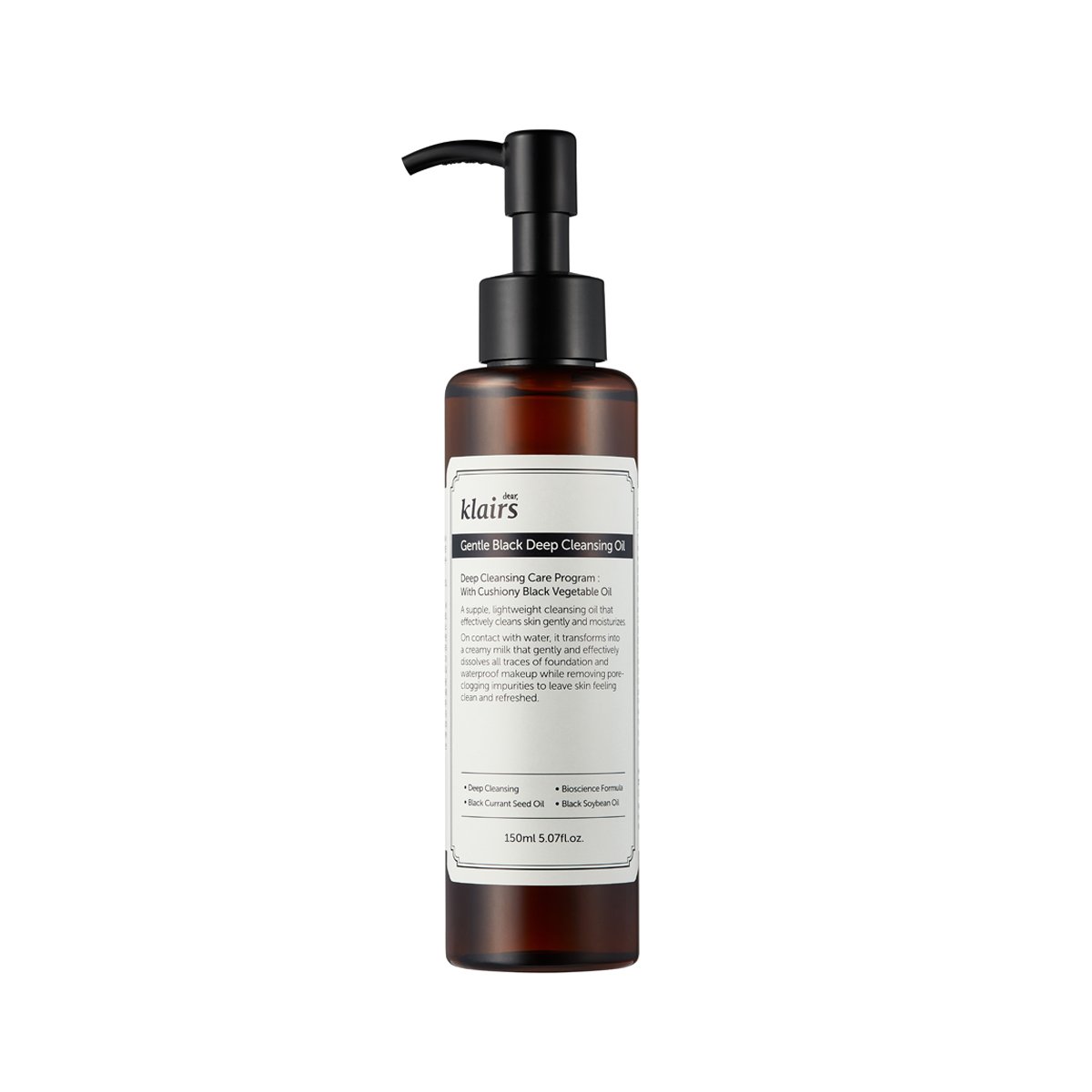 Aceite limpiador profundo negro suave KLAIRS 150 ml