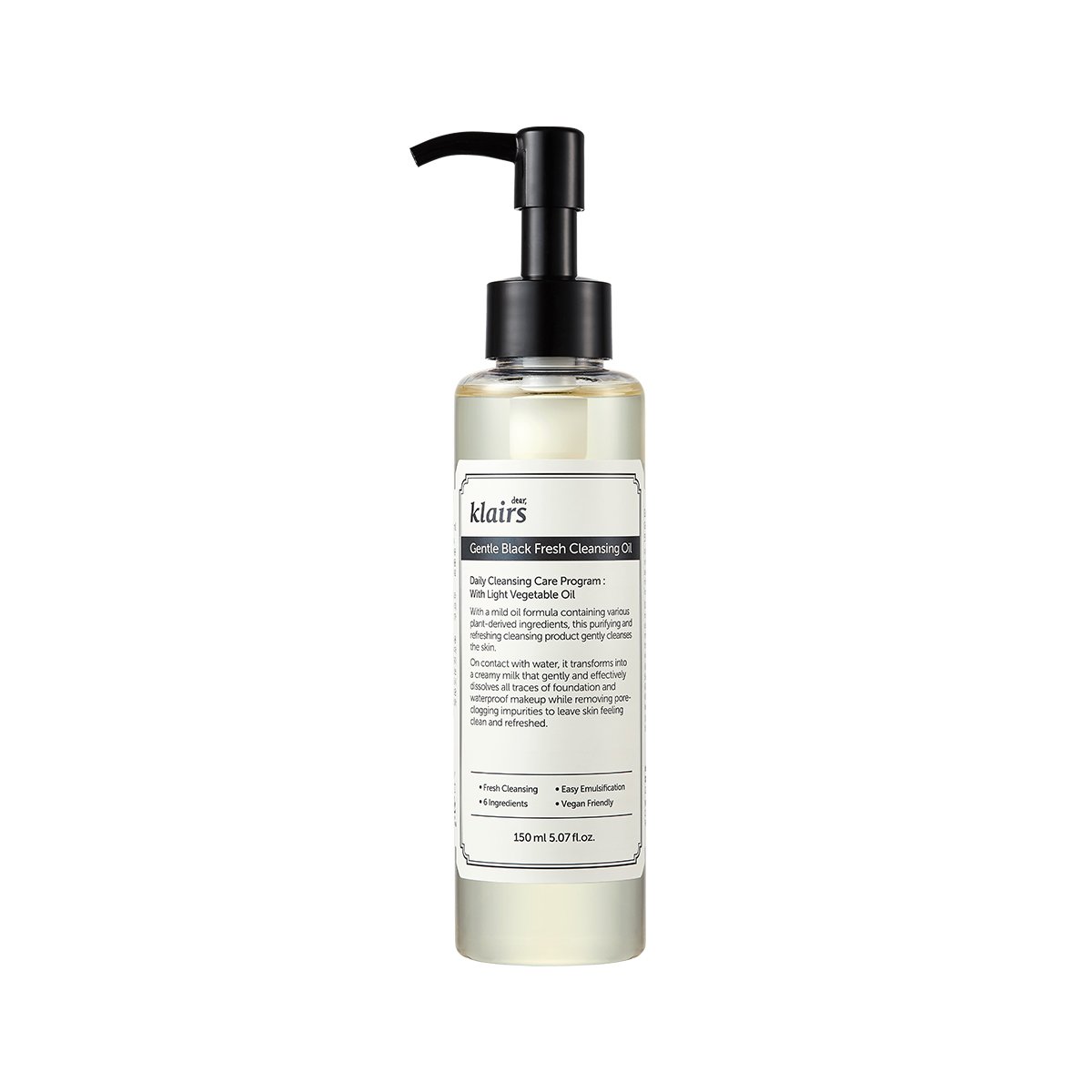 Aceite limpiador suave y fresco KLAIRS, 150 ml