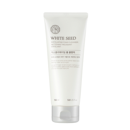 Limpiador exfoliante iluminador en espuma White Seed de THE FACE SHOP, 150 ml