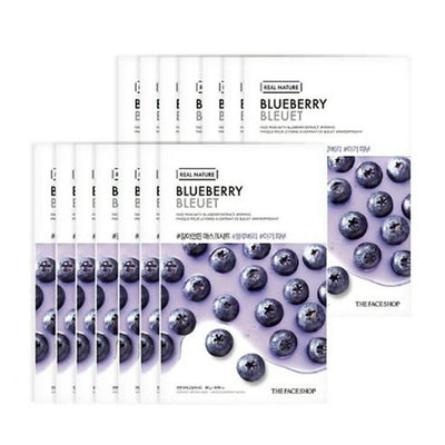 THE FACE SHOP REAL NATURE Face Mask #Blueberry (20g X 10ea) - buy online