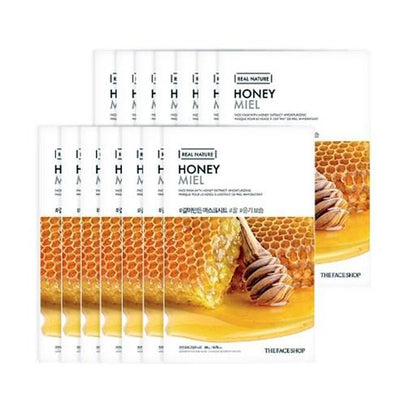 THE FACE SHOP REAL NATURE Face Mask #Honey (20g X 10ea) with honey for nourishment and hydration