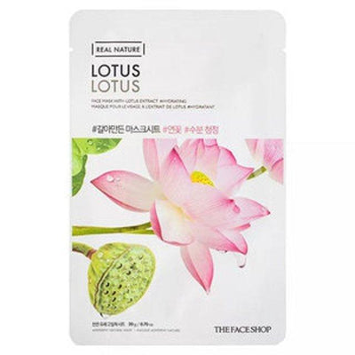 THE FACE SHOP Real Nature Face Mask #Lotus (20g X 10ea) - deep cleansing
