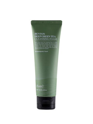 Benton Deep Green Tea Cleansing Foam 120g with green tea for antioxidant and anti-aging