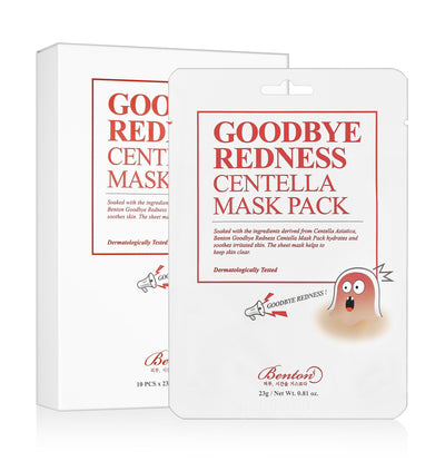 Benton Goodbye Redness Centella Sheet Mask 23g X 10ea with centella for soothing and repair