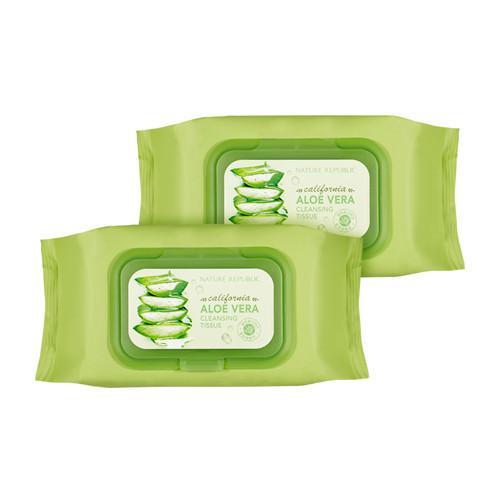 [NATURE REPUBLIC] Toallitas limpiadoras de aloe vera de California (1+1)