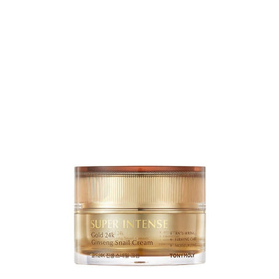 TONYMOLY SUPER INTENSE Gold 24K Ginseng Snail Cream 50ml with ginseng for vitality and anti-aging