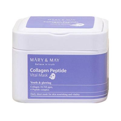 [MARY & MAY] Collagen Peptide Vital Mask Sheets 30 Sheets with collagen for firmness and elasticity