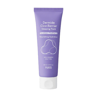PURITO Dermide Cica Barrier Sleeping Pack 80ml with centella for soothing and repair
