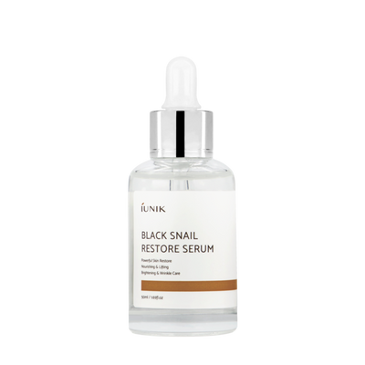 iUNIK Black Snail Restore Serum 50ml with snail for regeneration and scars