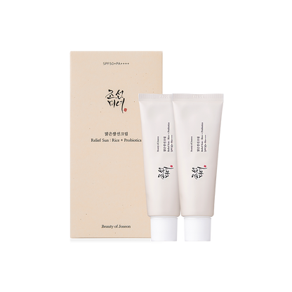 [Beauty of Joseon] Crema solar calmante: arroz + probióticos (SPF50+ PA++++) Paquete doble 50 ml x 2 uds.