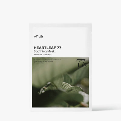 Anua HEARTLEAF 77% SOOTHING SHEET MASK 25ml X 10ea - deep cleansing