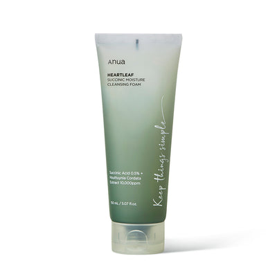 Anua HEARTLEAF SUCCINIC MOISTURE CLEANSING FOAM 150ml - deep cleansing