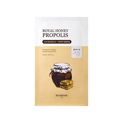SKINFOOD Royal Honey Propolis Mask 30ml X 10ea with honey for nourishment and hydration