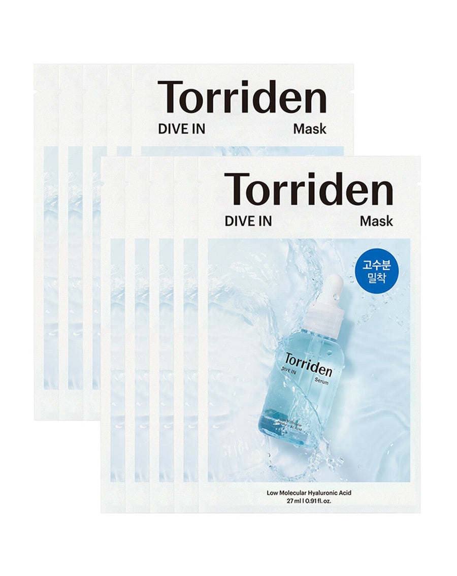 Torriden Dive-In Mascarilha de Tela com Ácido Hialurónico de Baixa Molécula 10 unidades