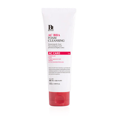 Benton AC BHA Foam Cleansing 120ml with aha for exfoliation and renewal