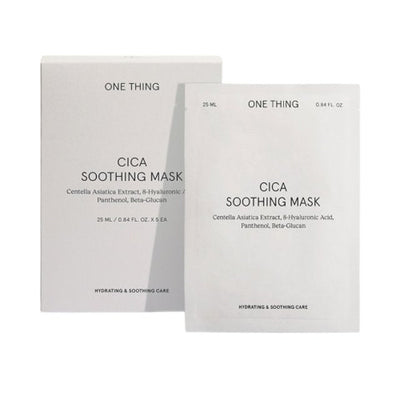 [ONE THING] Cica Soothing Facial Sheet Mask 5P with centella for soothing and repair