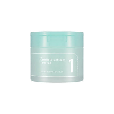 numbuzin No.1 Centella Re-leaf Green Toner Pad 70P with centella for soothing and repair