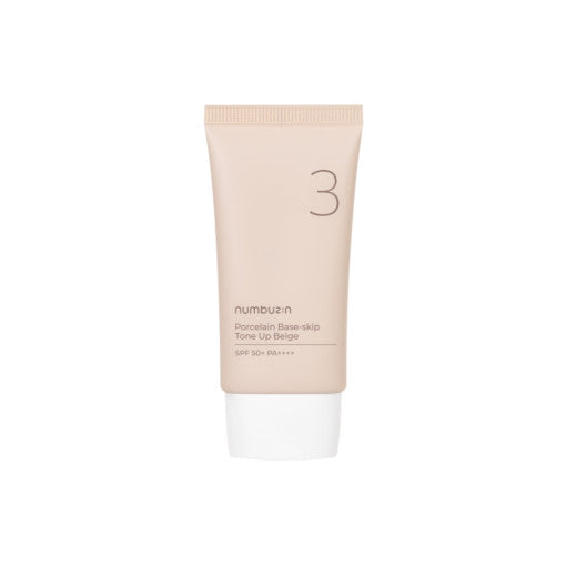 Base de maquillaje de porcelana nº 3 de Numbuzin, Tone Up Beige SPF50+ PA++++ 50 ml