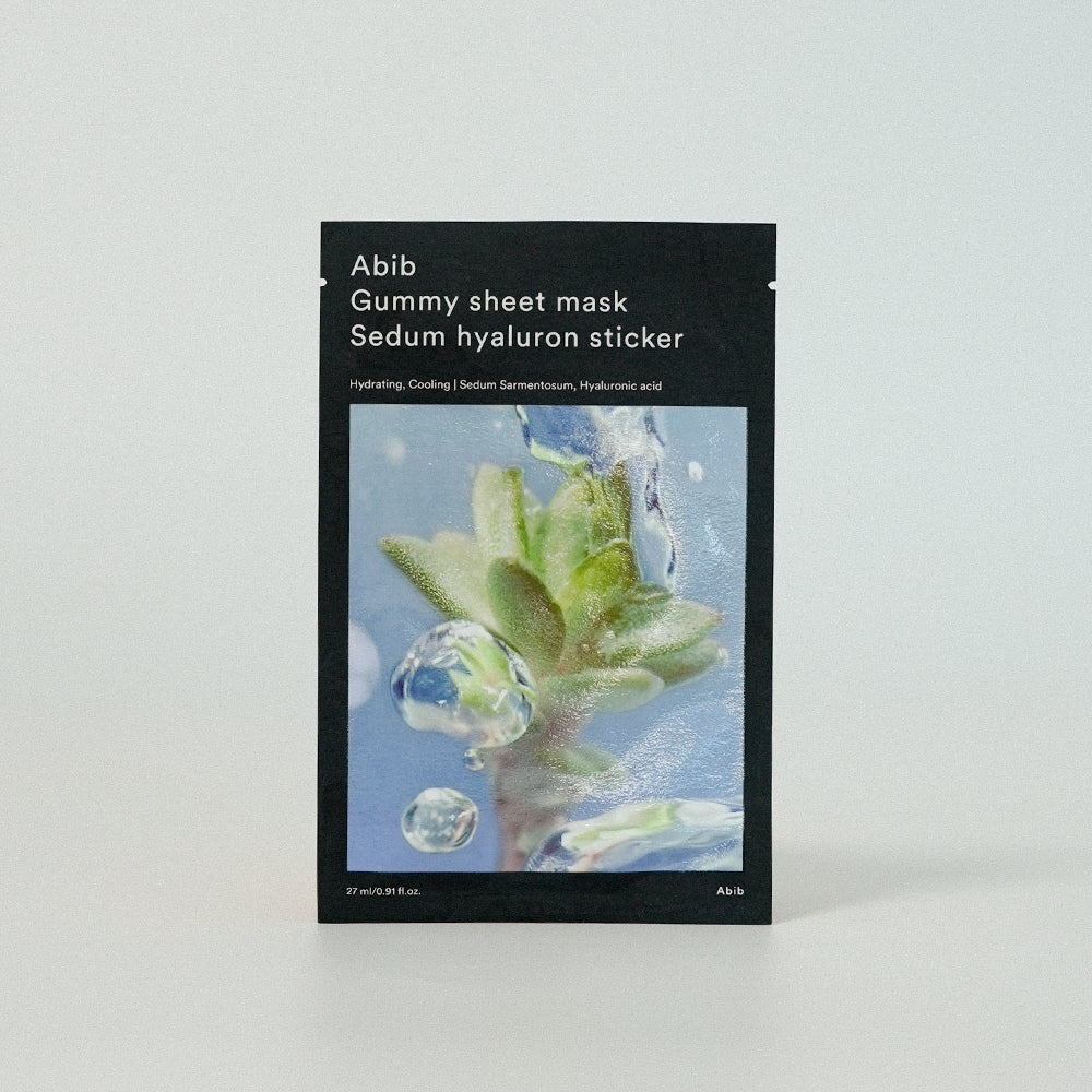 Mascarilla en lámina gomosa Abib con adhesivo de ácido hialurónico y sedum de 27 ml