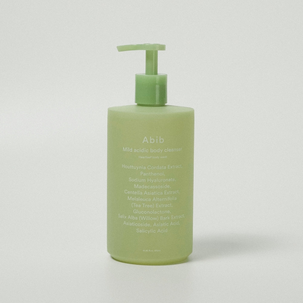 Limpiador corporal suave y ácido Abib Gel de baño Heartleaf 470 ml