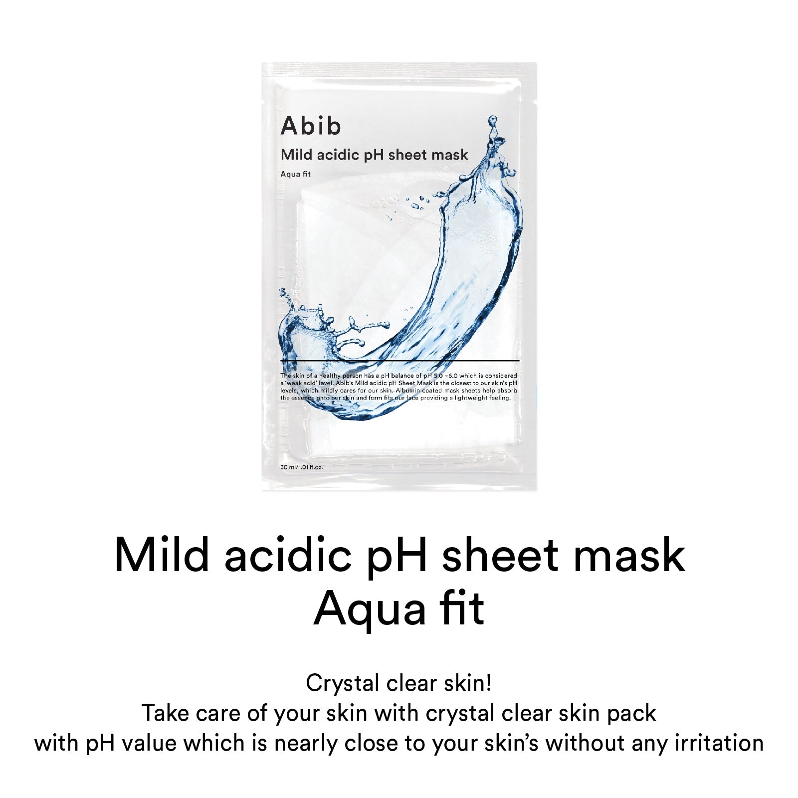 Mascarilla tipo lámina con pH ácido suave Abib Aqua fit 30 ml