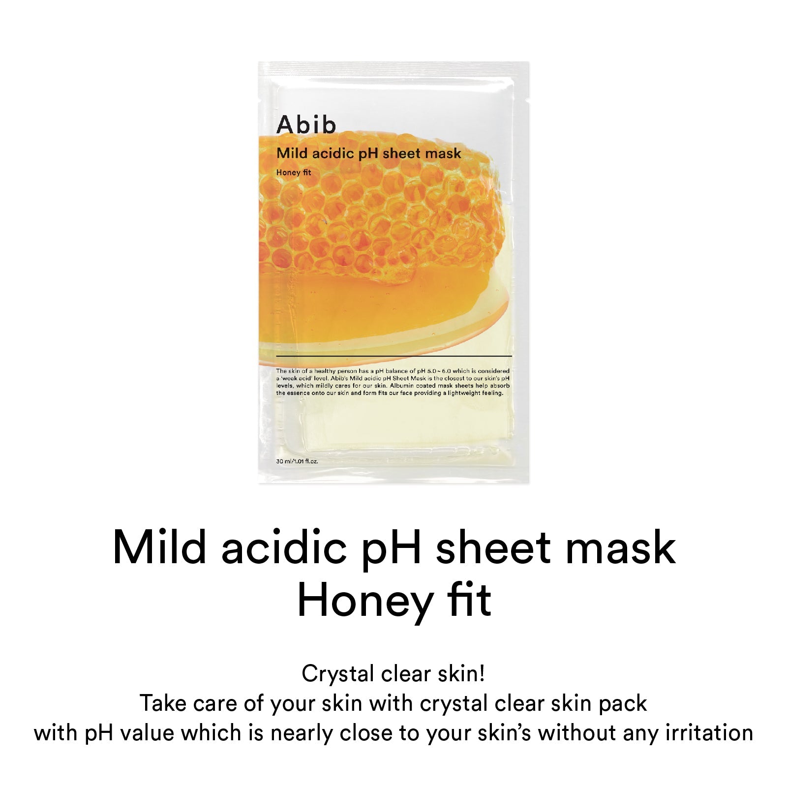 Abib Mascarilla en lámina con pH ácido suave Honey fit 30 ml