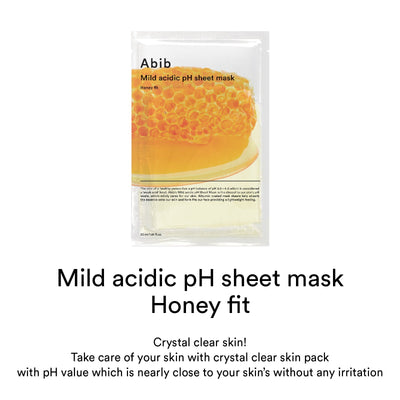 Abib Mild acidic pH sheet mask Honey fit 30ml with honey for nourishment and hydration