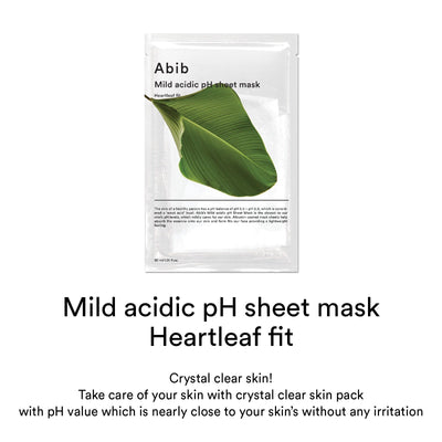 Abib Mild acidic pH sheet mask Heartleaf fit 30ml - weekly treatment