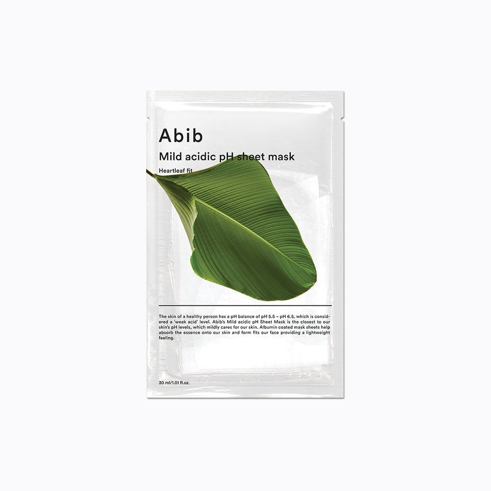 Mascarilla tipo lámina con pH ácido suave Abib Heartleaf fit 30 ml
