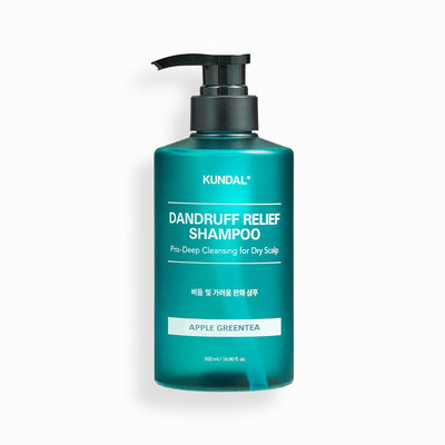 KUNDAL DANDRUFF RELIEF SHAMPOO Pro-Deep Cleansing for Dry Scalp 500ml #APPLE GREENTEA - deep cleansing