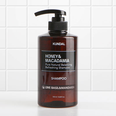 KUNDAL HONEY&MACADAMIA Pure Natural Balancing Refreshing Shampoo 500ml #LIME BASIL&MANDARIN with honey for nourishment and hydration