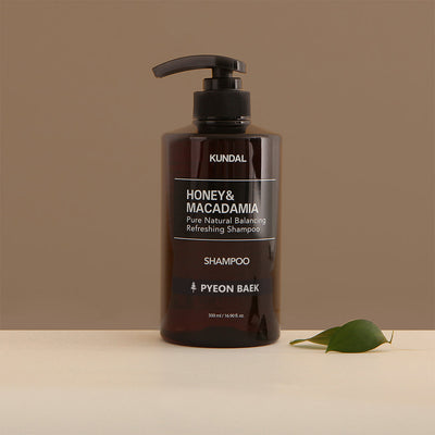 KUNDAL HONEY&MACADAMIA Pure Natural Balancing Refreshing Shampoo 500ml #PYEON BAEK with honey for nourishment and hydration
