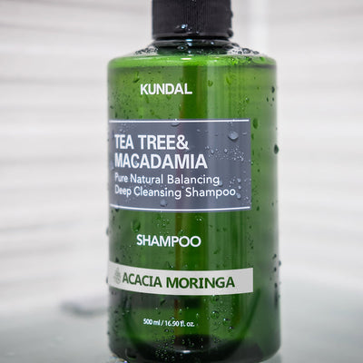 KUNDAL TEA TREE&MACADAMIA Pure Natural Balancing Deep Cleansing Shampoo 500ml #ACACIA MORINGA - deep cleansing