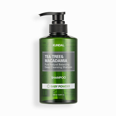 KUNDAL TEA TREE&MACADAMIA Pure Natural Balancing Deep Cleansing Shampoo 500ml #BABY POWDER - deep cleansing