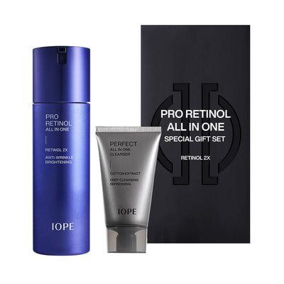 IOPE Men Pro Retinol All In One 120ml+Cleansing Foam with retinol for anti-aging and cell renewal